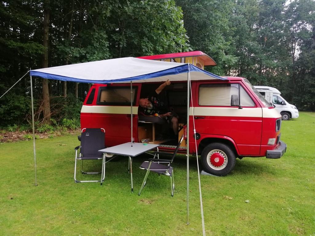 🔴 VW T3 Camper 1985 Turbodiesel - Belastingvrij APK 09-2027, Buscamper of Camperbus, Reservewiel, Volkswagen, Tot en met 3