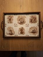 Mooi eiken dienblad met tegels, Ophalen of Verzenden, Zo goed als nieuw, Rechthoekig, Hout