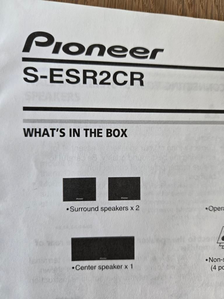 Pioneer S-ESR2CR/S-ESR2-LR 5.0 speakerset, Audio, Tv en Foto, Luidsprekers, Ophalen, Gebruikt, Surroundset zonder subwoofer
