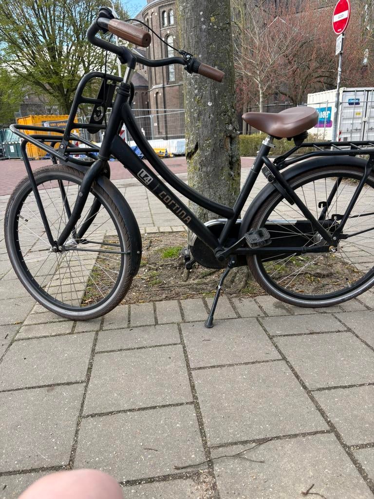Cortina mat zwart 24” unisex schoolfiets, Minder dan 47 cm, Ophalen, Zo goed als nieuw