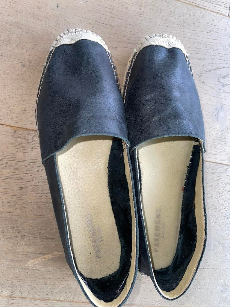 Pavement espadrilles zwart leer mt. 41, Kleding | Dames, Ophalen of Verzenden, Zo goed als nieuw, Zwart, Espadrilles of Moccasins
