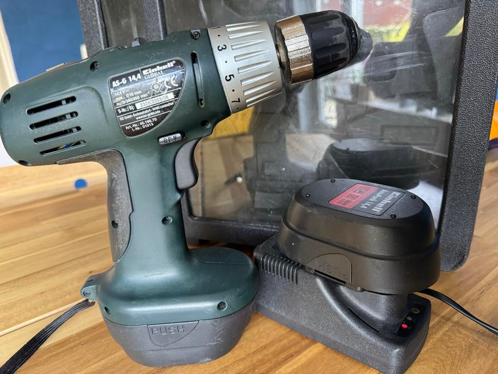 Einhell AS-G 14,4 Accu Boor-/Schroefmachine met Lader, Ophalen, Gebruikt, Variabele snelheid, Boor- en Schroefmachine