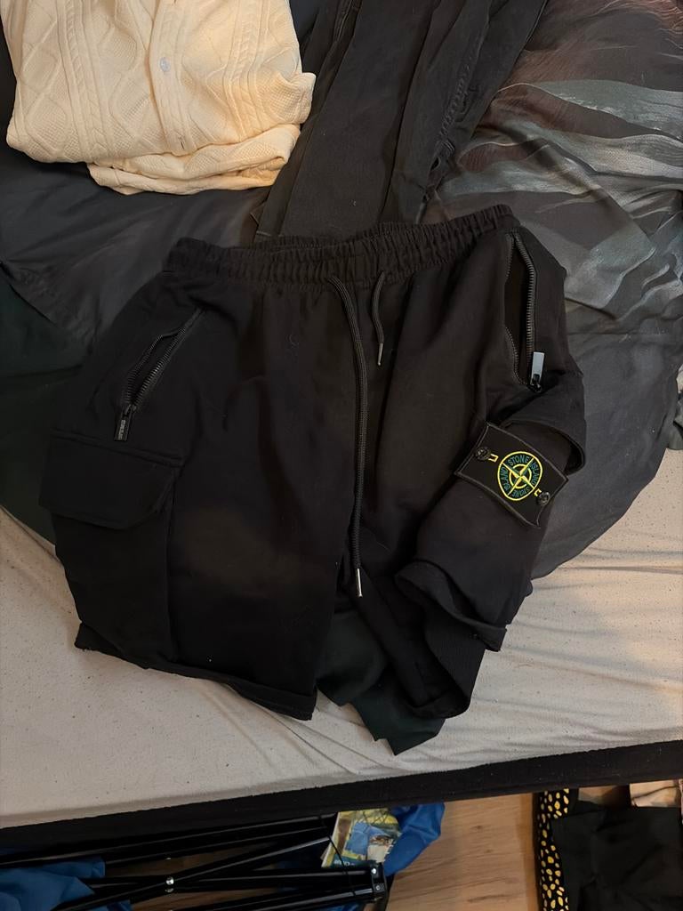 Stone Island Korte Broek Maat M, Kleding | Heren, Broeken en Pantalons, Ophalen of Verzenden, Gedragen, Maat 48/50 (M), Zwart