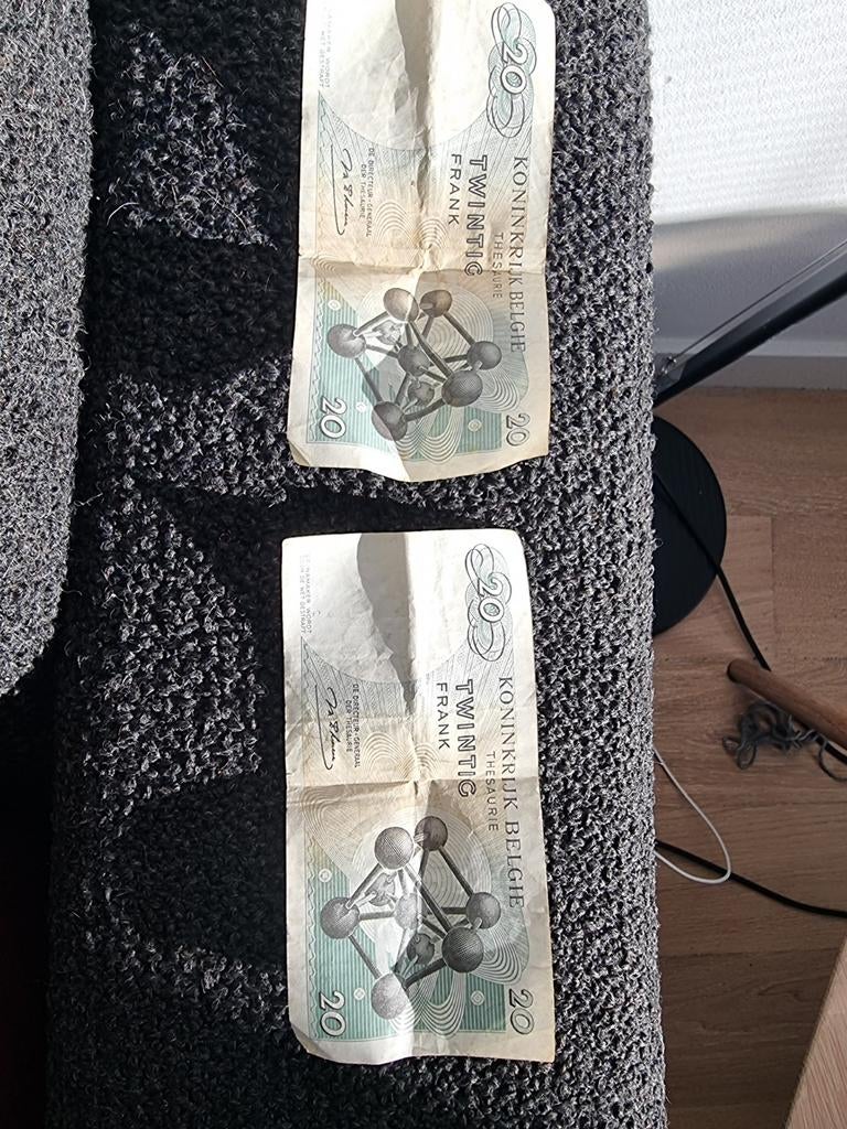 2x Belgische 20 Frank biljetten uit 1964, Postzegels en Munten, Bankbiljetten | België, Setje, Ophalen of Verzenden