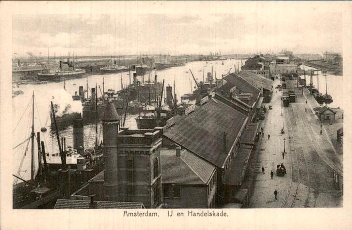 Amsterdam - IJ - Handelskade, Verzamelen, Ansichtkaarten | Nederland, Ongelopen, Noord-Holland, 1920 tot 1940, Ophalen of Verzenden