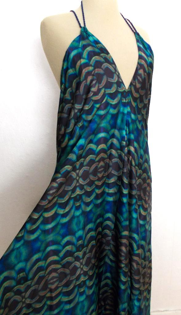 Maxi jurk van Italiaanse beachwear merk Aram Capri! L, Kleding | Dames, Jurken, Zo goed als nieuw, Maat 42/44 (L), Blauw, Onder de knie