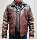 Nieuw sportief stijlvol River Woods bruin leren jack jas, Bruin, Maat 48/50 (M), Ophalen of Verzenden, Zo goed als nieuw