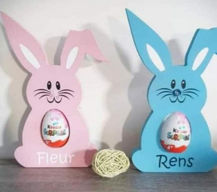 Houten paashaas paashazen pasen
met naam kleuren in overleg, Diversen, Pasen, Ophalen of Verzenden