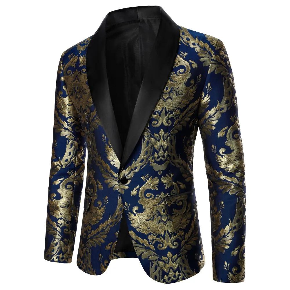 Heren blauw goud colbert blauwe gouden blazer jasje barok, Verzenden, Nieuw, Overige maten, Overige kleuren