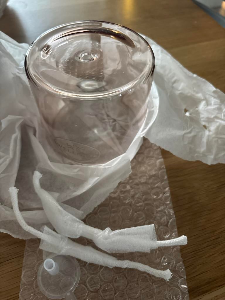 Wellmark Roze Glazen Olielamp - Nieuw in Doos, Ophalen of Verzenden, Nieuw