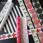 Inpakset hoera stickers hartjes sterren feest papier dots, Verzenden, Nieuw