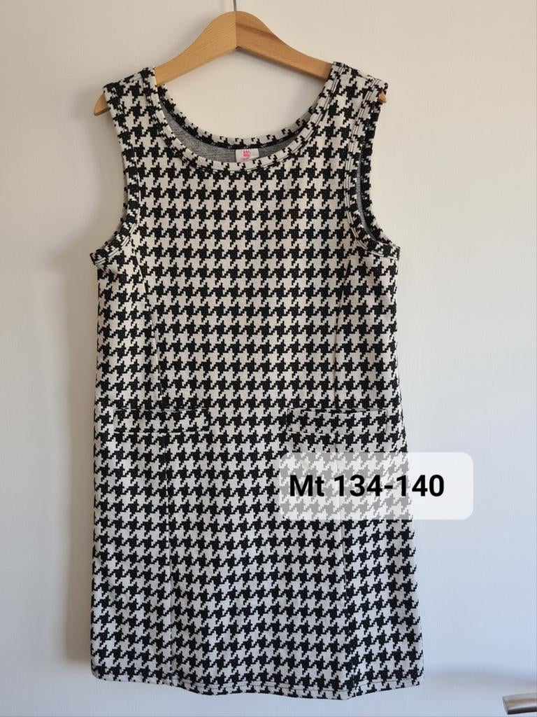 Hema zwart-wit pied de poule jurkje Maat 134-140, Kinderen en Baby's, Kinderkleding | Maat 134, Meisje, Ophalen of Verzenden, Zo goed als nieuw