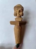Vintage houten flessenstop, kurk stopper, figuren, jr 50/60, Ophalen of Verzenden