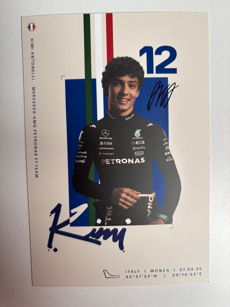 Monza Driver Card Kimi Antonelli, Ophalen of Verzenden, Gebruikt, Buitenlandse clubs, Spelerskaart