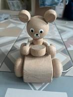 Houten Beertje Trekauto - Leer Lopen Speelgoed, Kinderen en Baby's, Speelgoed | Houten speelgoed, Ophalen, Zo goed als nieuw, Duw- of Trekspeelgoed