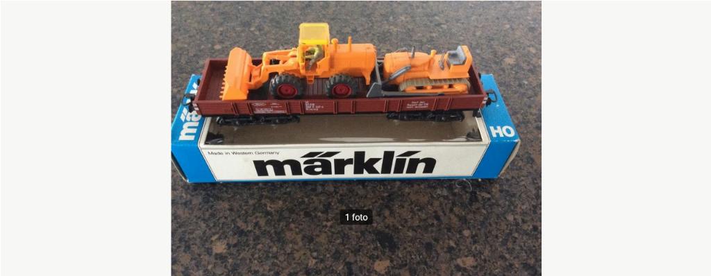 HO Marklin 4474 Lage Bakwagen., Ophalen, Wisselstroom, Wagon, Zo goed als nieuw