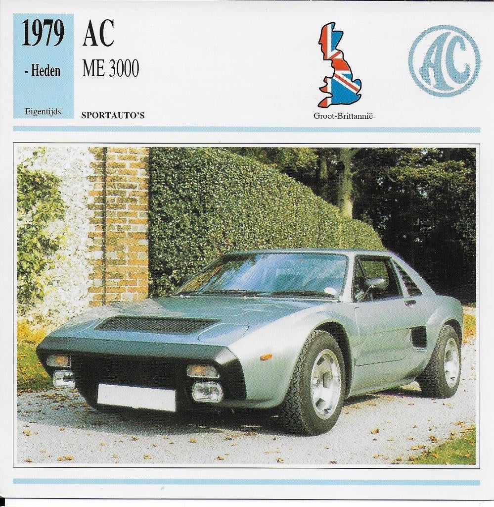 Ma001 autokaart ac me 3000 ( 1979 ), Ophalen of Verzenden, Zo goed als nieuw, Auto's