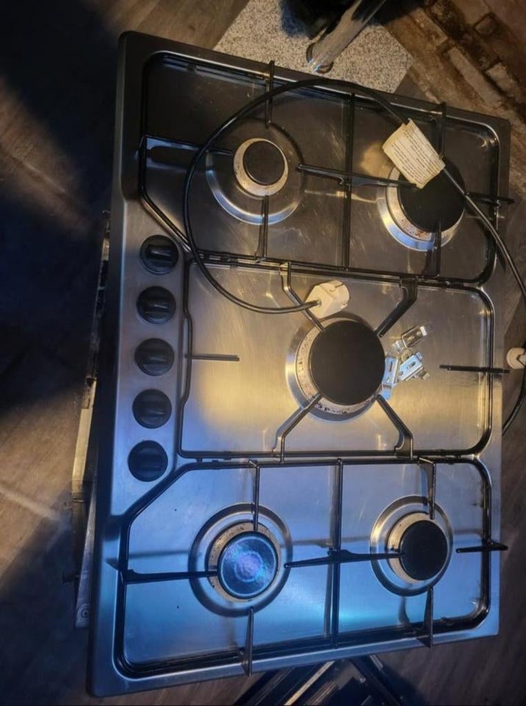 Pelgrim 5-pits gaskookplaat RVS (70 cm), Ophalen, Gebruikt, Inbouw, Gas