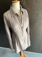 Repeat geklede linnen blouse taupe maat 44, Kleding | Dames, Blouses en Tunieken, Ophalen of Verzenden, Zo goed als nieuw, Maat 42/44 (L)
