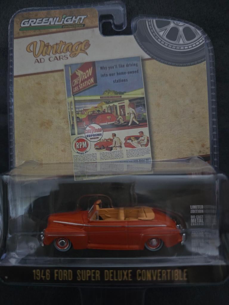 Ford Super Deluxe Convertible "Chevron" Greenlight 1:64, Hobby en Vrije tijd, Christian@diecastcompany.nl, Auto, Diecast Company