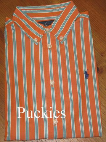 SALE* Oranje gestreept Ralph Lauren overhemd maat 140/146 * beschikbaar voor biedingen