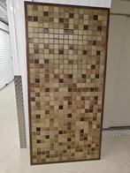 Massief tafelblad van hout en tegeltjes - jaren '70, Ophalen, Gebruikt, 100 tot 150 cm, 200 cm of meer