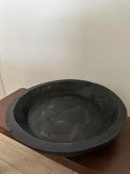 Stoere zwart houten schaal doorsnee 38cm 8cm diep, Ophalen of Verzenden, Zo goed als nieuw, Rond, Hout