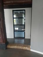 Zwart stalen deur met bommerscharnieren, Ophalen, 80 tot 100 cm, 215 cm of meer, Binnendeur