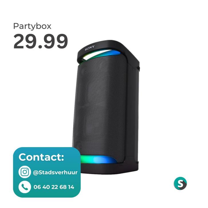 Partybox / Geluidinstallatie te huur (HUREN), Hobby en Vrije tijd, Feestartikelen | Verhuur, Zo goed als nieuw, Overige, Ophalen of Verzenden