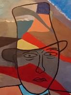 Gouache portret verf op papier, Antiek en Kunst, Kunst | Schilderijen | Modern, Ophalen of Verzenden