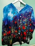 Blauwe bloemen blouse - Maat 42/44, Ophalen of Verzenden, Nieuw, Maat 42/44 (L), Blauw