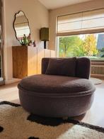 Ronde fauteuil bouclé stof antraciet, Huis en Inrichting, Fauteuils, Ophalen, 75 tot 100 cm, Zo goed als nieuw, Hip
