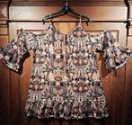 cold shoulder zwart bruin beige tuniekjurk 52-54, Ophalen of Verzenden, Nieuw, Overige kleuren, Jurk