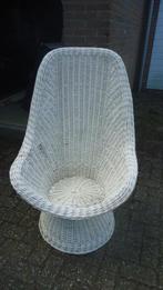 rieten relax stoel vintage relaxstoel, Huis en Inrichting, Stoelen, Riet of Rotan, Gebruikt, Wit, Eén