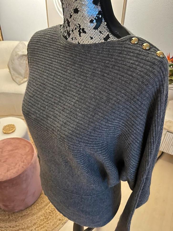 ESSENTIEL ANTWERP nieuwe trui met gouden knopen mtS, Kleding | Dames, Truien en Vesten, Nieuw, Maat 36 (S), Grijs, Ophalen of Verzenden