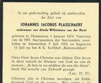 Hontenisse 1873-Amsterdam 1954 Johannes J. Plasschaert/Horst, Verzamelen, Verzenden, Bidprentje