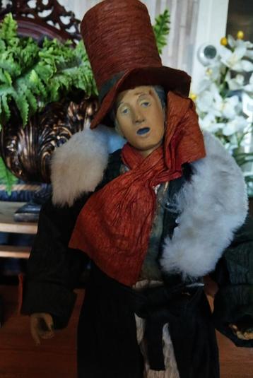 Kerst pop Charles Dickens papier mache vintage beschikbaar voor biedingen
