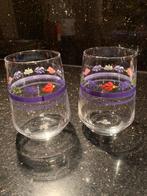 2 nieuwe boerenbont glazen, Glas of Glazen, Nieuw, Ophalen of Verzenden, Glas