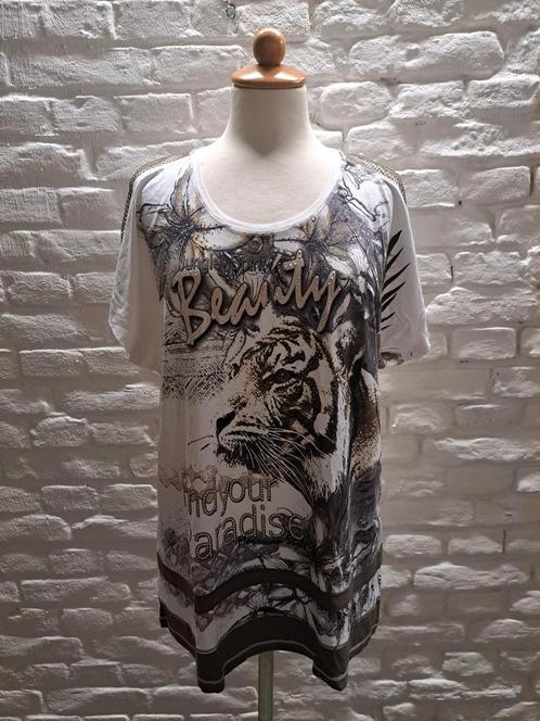 T-shirt canda c&a maat L, Kleding | Dames, Tops, Zo goed als nieuw, Maat 42/44 (L), Wit, Korte mouw, Verzenden