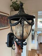 Buitenlamp klassiek/vintage met amber glas, Antiek en Kunst, Ophalen