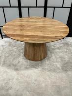 Eettafel Pim Acacia Hout Naturel Rond Kolom poot 130cm, Huis en Inrichting, Tafels | Eettafels, 100 tot 150 cm, Rond, Ophalen of Verzenden