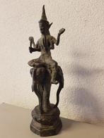 Hindoeïstisch bronzen beeld God Indra., Ophalen of Verzenden, Zo goed als nieuw