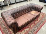 Chesterfield Bank Bruin 3 zits, Ophalen, Gebruikt, Chesterfield, Rechte bank