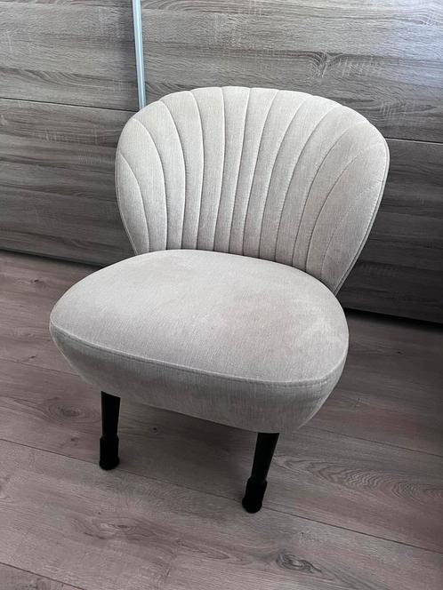 Beige fauteuil / schelpstoel Ventura, Huis en Inrichting, Fauteuils, Zo goed als nieuw, Stof, 50 tot 75 cm, Minder dan 75 cm, Ophalen