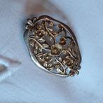 Oud zilver broche verguld bloemen 835, Sieraden, Tassen en Uiterlijk, Antieke sieraden, Ophalen of Verzenden, Zilver, Broche, Verguld