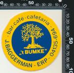 Sticker: Bar Cafe Cafetaria Het Bumke - Erp, Ophalen of Verzenden, Zo goed als nieuw, Bedrijf of Vereniging