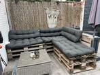 Gratis Palletbank met kussens, Tuin en Terras, Tuinsets en Loungesets, Gebruikt, 6 zitplaatsen, Ophalen of Verzenden, Loungeset