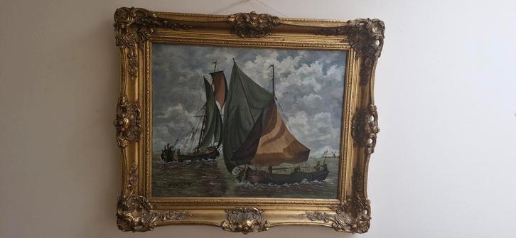 Zeilschepen op zee H Koekkoek., Antiek en Kunst, Kunst | Schilderijen | Klassiek, Ophalen of Verzenden