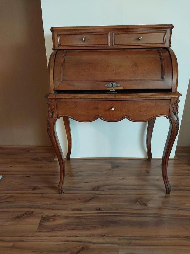 Antiek Mahonie houten cilinderbureau Napoleon III, Antiek en Kunst, Antiek | Meubels | Kasten, Ophalen of Verzenden