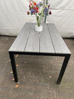 Tuinset | 4 stoelen (Brown) | 160cm tafel (Grey), Tuinset, Eettafel, Kunststof, Ophalen of Verzenden